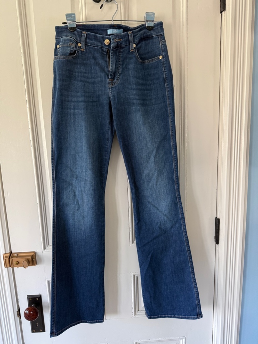 7 For All Mankind Dark Blue Kimmie Boot Cut Jeans